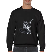 Sudadera Unisex Estampado de Gato "Rocker Miau" Michilandia | La tienda online de los fans de gatos