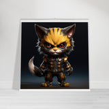 Póster semibrillante de gato con colgador "Michi Wolverine"
