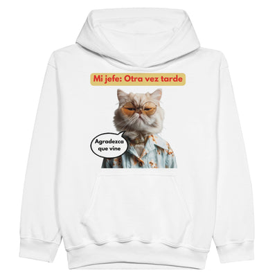 Sudadera con capucha júnior estampado de gato 