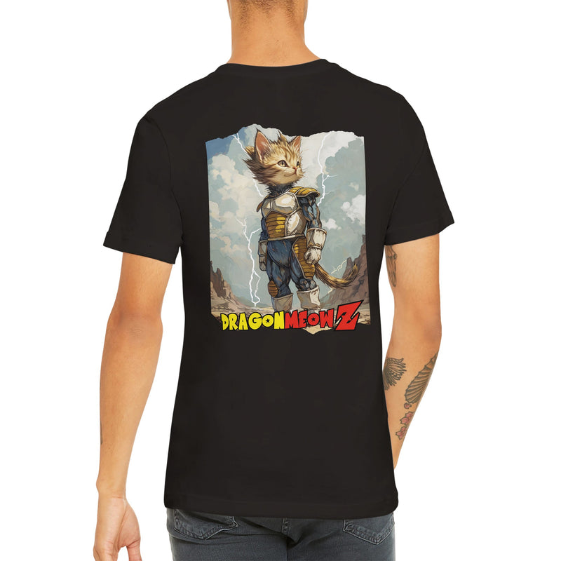 Camiseta Prémium Unisex Impresión Trasera de Gato 