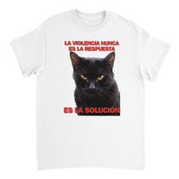 Camiseta Unisex Estampado de Gato "Solución Felina" Michilandia | La tienda online de los fans de gatos