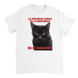 Camiseta Unisex Estampado de Gato "Solución Felina" Michilandia | La tienda online de los fans de gatos