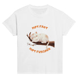 Camiseta Junior Unisex Estampado de Gato "Not Fast Not Furious" Michilandia | La tienda online de los fans de gatos