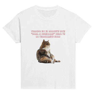 Camiseta Junior Unisex Estampado de Gato 