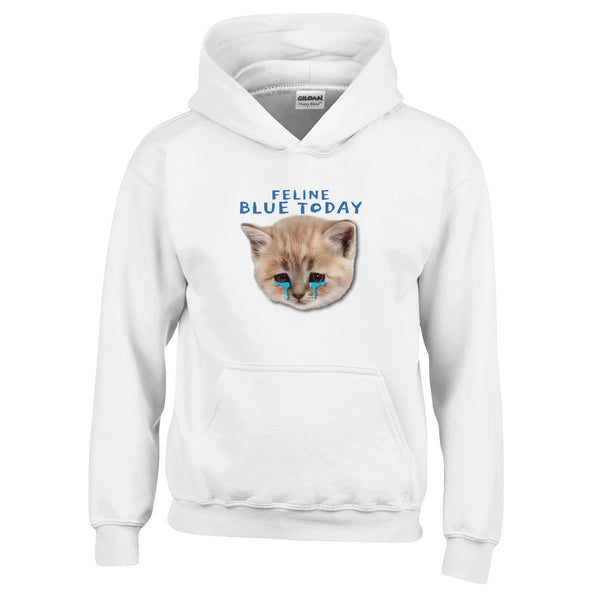 Sudadera con Capucha Júnior Estampado de Gato "Feline Blue"