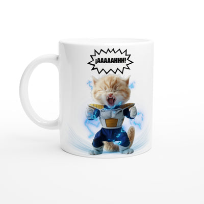 Taza Blanca con Impresión de Gato 