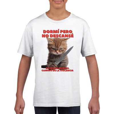 Camiseta Junior Unisex Estampado de Gato 