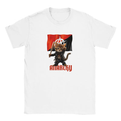 Camiseta Junior Unisex Estampado de Gato "Miaunarchy Biker" Michilandia