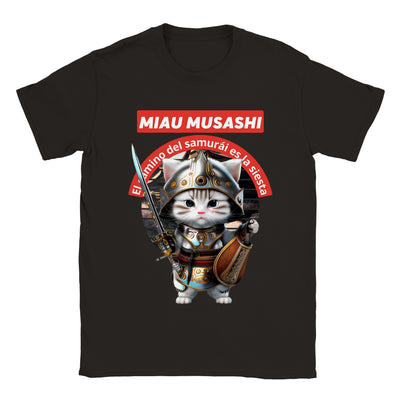 Camiseta unisex estampado de gato "Miau Musashi" Gelato