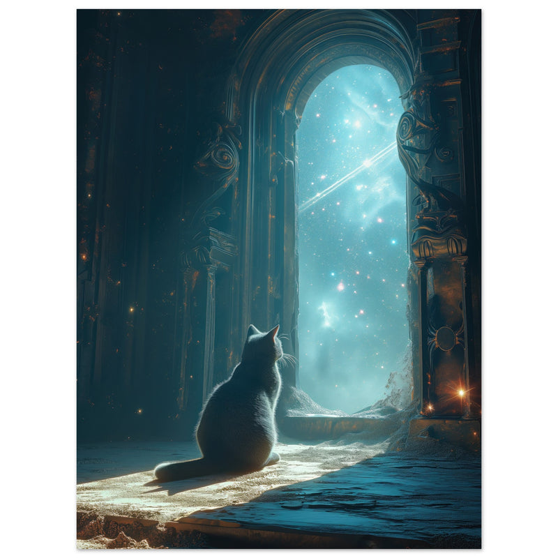 Panel de aluminio impresión de gato "Viajero Estelar" Michilandia | La tienda online de los fans de gatos