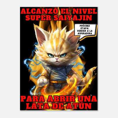 Panel de aluminio impresión de gato "Super Saiyajin Felino" Michilandia | La tienda online de los amantes de gatos