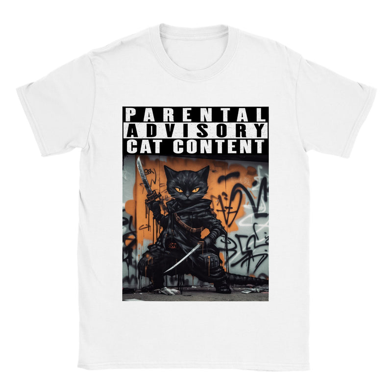 Camiseta unisex estampado de gato "Shinobi Peludo" Gelato