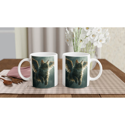 Taza Blanca con Impresión de Gato 