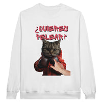 Sudadera Unisex Estampado de Gato "¿quieres pelear?" Michilandia | La tienda online de los fans de gatos