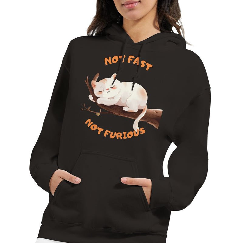 Sudadera con Capucha Unisex Estampado de Gato "Not Fast Not Furious" Michilandia | La tienda online de los fans de gatos