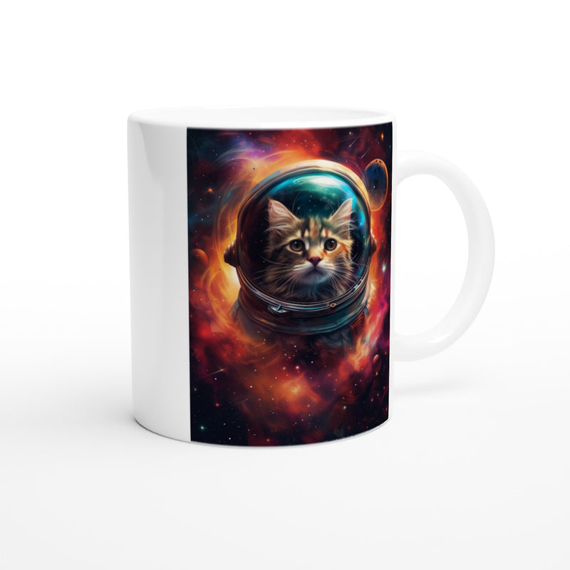 Taza Blanca con Impresión de Gato "Nebulosa Felina" Michilandia | La tienda online de los fans de gatos