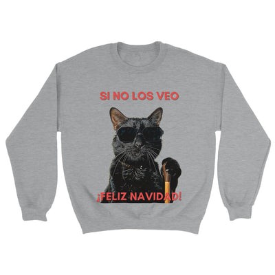 Sudadera Unisex Estampado de Gato "Navidad a Ciegas" Michilandia | La tienda online de los fans de gatos