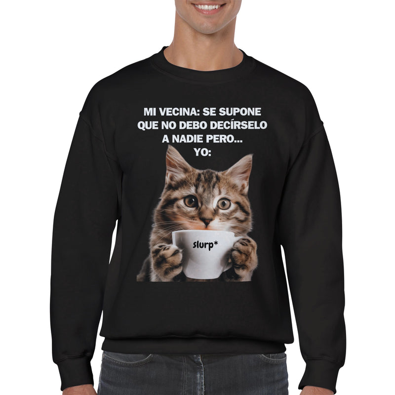 Sudadera Unisex Estampado de Gato "Chisme Gatuno" Michilandia | La tienda online de los fans de gatos