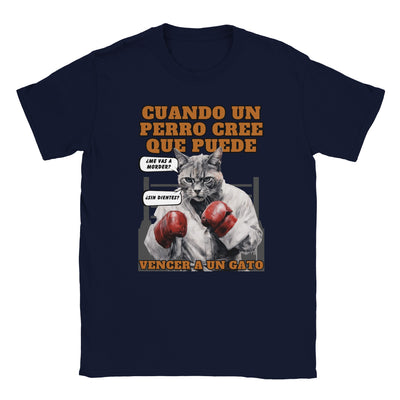 Camiseta unisex estampado de gato "Round One" Michilandia | La tienda online de los amantes de gatos