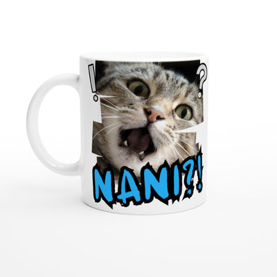 Taza Blanca con Impresión de Gato 