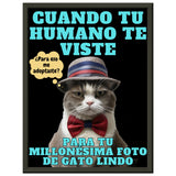 Póster Semibrillante de Gato con Marco Metal "Modelo Reluctante" Michilandia | La tienda online de los amantes de gatos