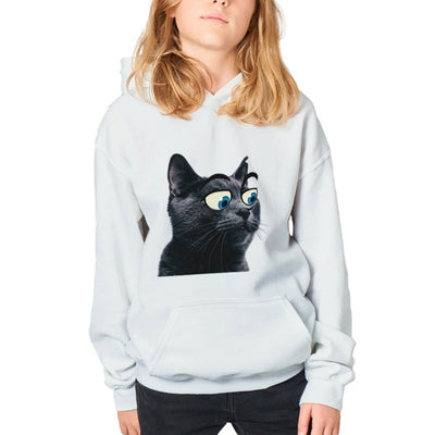 Sudadera con capucha júnior estampado de gato 