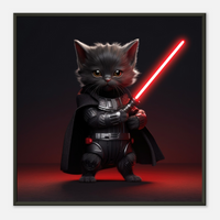 Póster semibrillante de gato con marco metal "Michi Lord Sith"