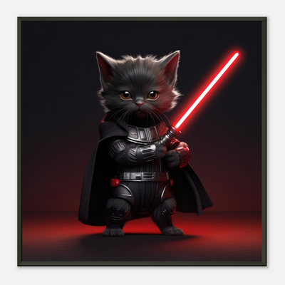 Póster semibrillante de gato con marco metal "Michi Lord Sith" Gelato