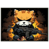 Póster semibrillante de gato con marco metal "Dark-Garfield en Acción" Gelato