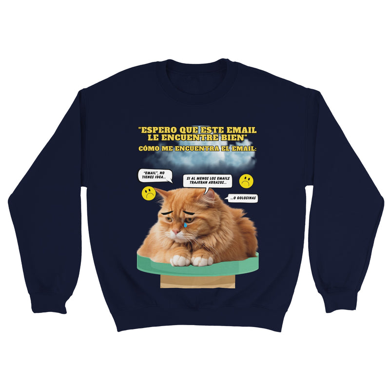 Sudadera unisex estampado de gato "Melancolía Digital" Michilandia | La tienda online de los amantes de gatos