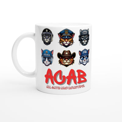 Taza Blanca con Impresión de Gato 