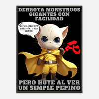 Póster Semibrillante de Gato con Marco Metal "One Punch Cat" Michilandia | La tienda online de los amantes de gatos