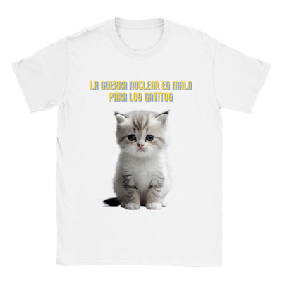 Camiseta unisex estampado de gato "Guerra nuclear" Gelato