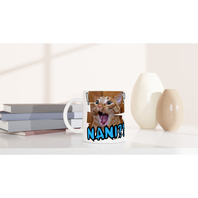 Taza Blanca con Impresión de Gato "Nani Meow!" Michilandia | La tienda online de los amantes de gatos