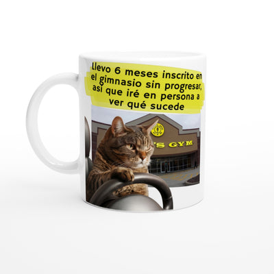 Taza Blanca con Impresión de Gato 