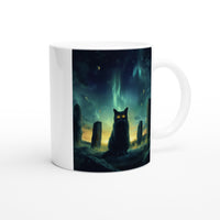 Taza Blanca con Impresión de Gato "Guardián de las Estrellas" Michilandia | La tienda online de los fans de gatos