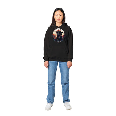 Sudadera con capucha unisex estampado de gato "Michi ronin" Gelato