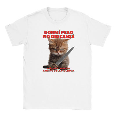 Camiseta Junior Unisex Estampado de Gato 