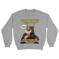 Sudadera Unisex Estampado de Gato "Aristogato Conectado" Michilandia | La tienda online de los fans de gatos