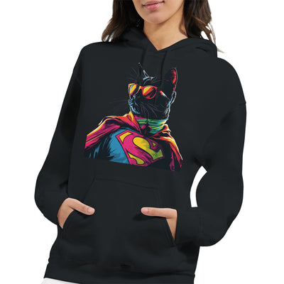 Sudadera con Capucha Unisex Estampado de Gato "SuperMiau" Michilandia | La tienda online de los fans de gatos