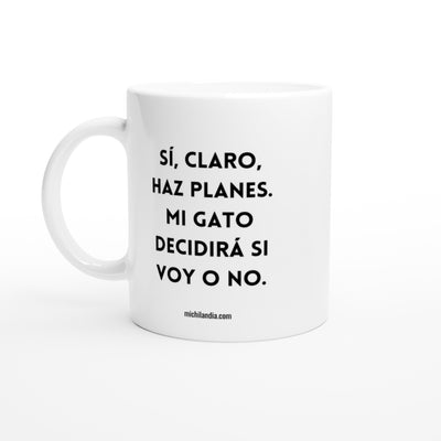 Taza Blanca con Impresión de Gato 