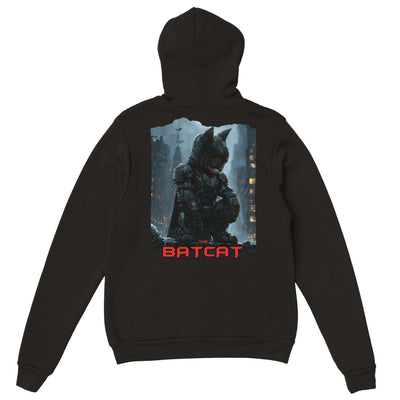 Sudadera con capucha Prémium Unisex Impresión Trasera de Gato "The Batcat" Michilandia | La tienda online de los fans de gatos