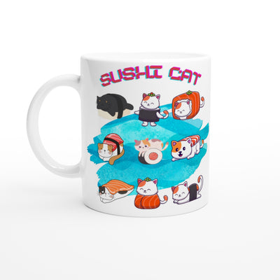 Taza Blanca con Impresión de Gato 