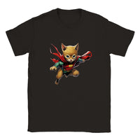 Camiseta unisex estampado de gato "Gotham Fluffy Guardian"