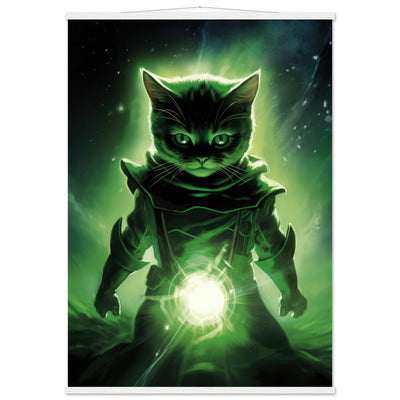 Póster semibrillante de gato con colgador 