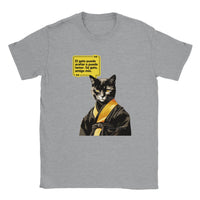 Camiseta unisex estampado de gato "Bruce Michi Lee" Sports Grey