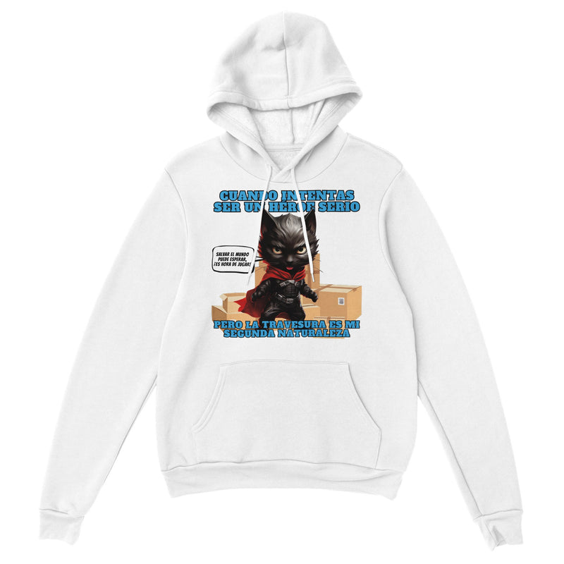 Sudadera con Capucha Unisex Estampado de Gato "Capa y Travesuras" Michilandia | La tienda online de los fans de gatos