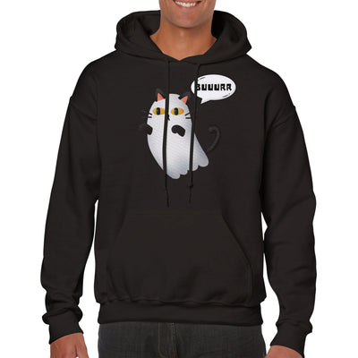 Sudadera con Capucha Unisex Estampado de Gato "Fantasma Miaurador" Michilandia | La tienda online de los fans de gatos