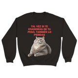 Sudadera Unisex Estampado de Gato "Gordito Pensante" Michilandia | La tienda online de los fans de gatos