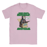 Camiseta júnior unisex estampado de gato "Misión de Michi Snake" Rosa claro